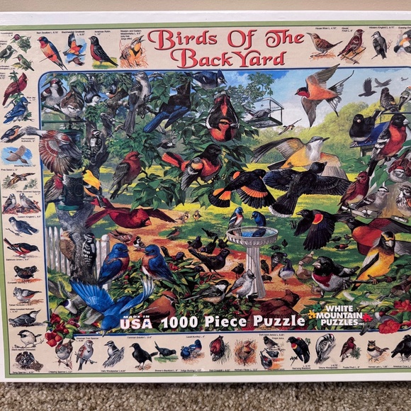 1000 Piece puzzle by White Mountain "Birds of the BackYard" - Picture 1 of 4